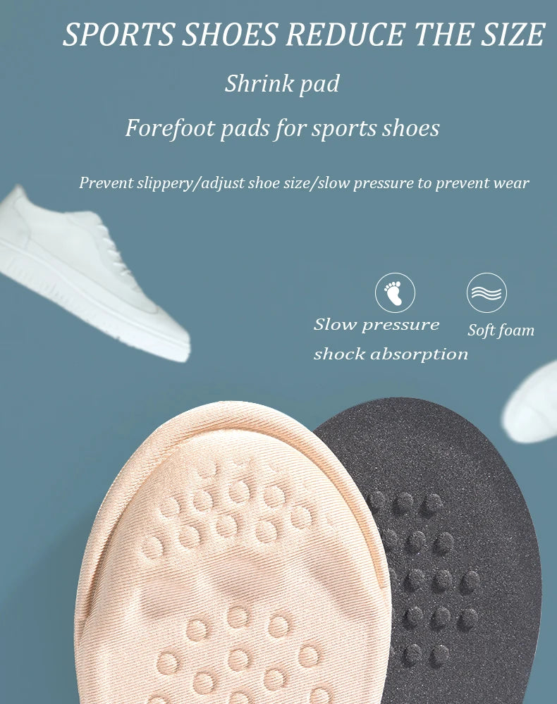 Half Insoles for Shoes Inserts Forefoot Pad Non-slip Sole Cushion Reduce Shoe Size Filler High Heels Pain Relief Foot Care Pads