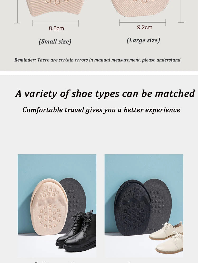 Half Insoles for Shoes Inserts Forefoot Pad Non-slip Sole Cushion Reduce Shoe Size Filler High Heels Pain Relief Foot Care Pads