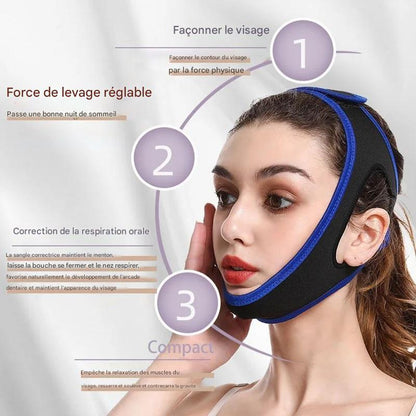 Ceinture Anti-ronflement Triangulaire avec Support de Menton et Bouche - Cadeau pour Hommes et Femmes - Améliore la Respiration et Stoppe le Ronflement