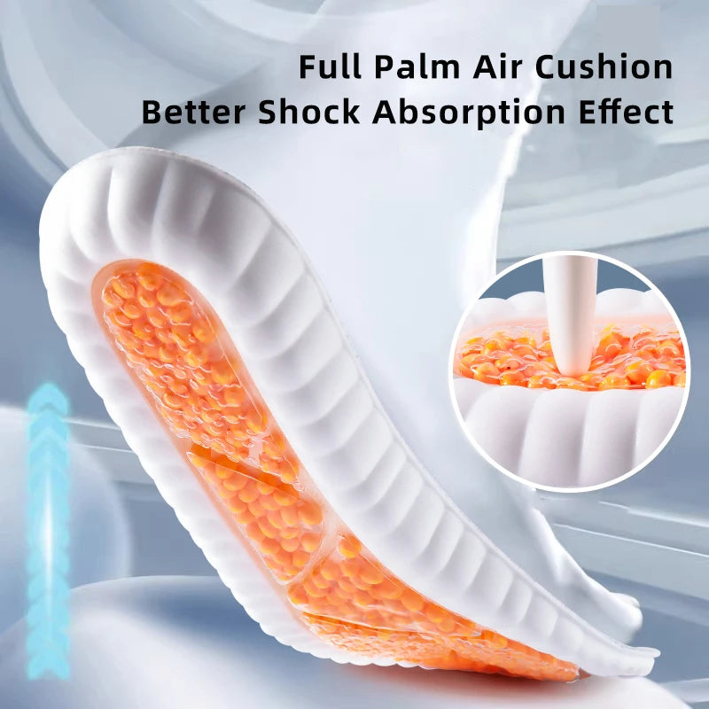 New Sport Insoles For Shoes High Elasticity Triple Shock Absorbing Sole Pad PU Memory Foam Air-cushion Super Soft Sneakers Soles