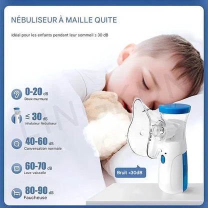 Nébuliseur Portatif Silencieux - Santé Respiratoire pour Enfants et Adultes