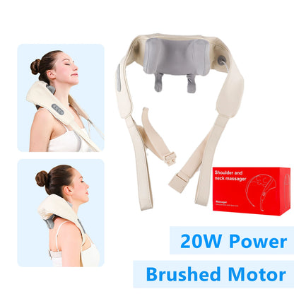 Foreverlily 26W Neck And Shoulder Massager Wireless Shoulder And Back Kneading Massage Shawl Trapezius Neck Cervical masajeador