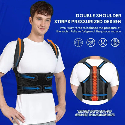 Posture Corrector Back Orthopedic Straps for Men and Women Fully Adjustable Spinal Brace Comfortable Effective Upper Back Brace