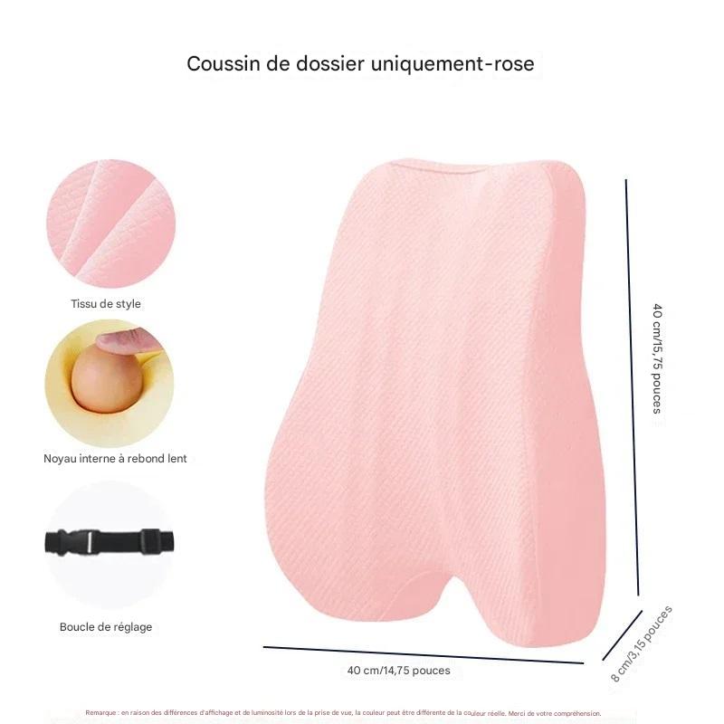 Ensemble Coussin en Mousse à Mémoire – Support Lombaire et Siège Ergonomique