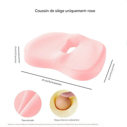 Ensemble Coussin en Mousse à Mémoire – Support Lombaire et Siège Ergonomique