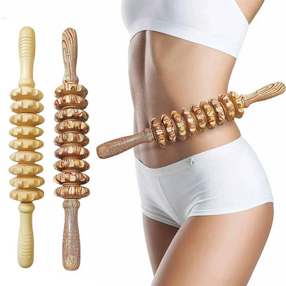 Rouleaux Massager en Bois - Outil de Massage Manuel Anti-Cellulite et Soulagement des Douleurs Musculaires