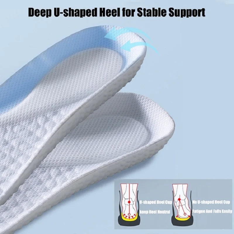 Sport Insoles for Shoes Sole Shock Absorption Deodorant Breathable Cushion Running Insoles For Feet Man Women Massage Care Pads