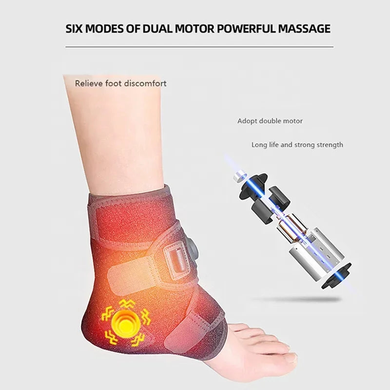 Foot Massager Hot Compress Vibration Massage SBR Diving Material USB Foot and Ankle Joint Hot Compress Protection