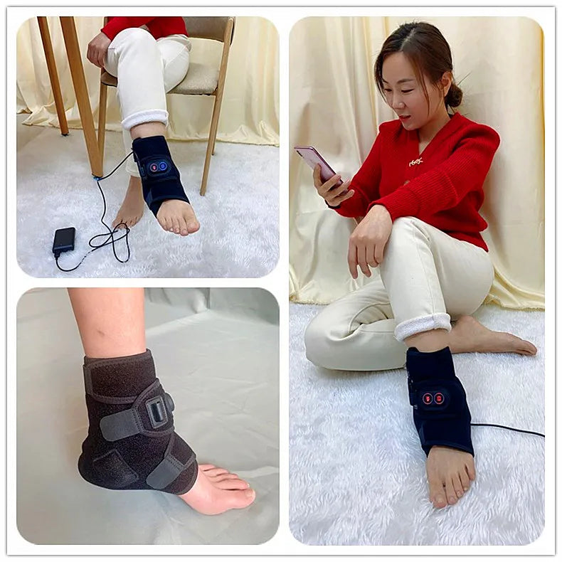 Foot Massager Hot Compress Vibration Massage SBR Diving Material USB Foot and Ankle Joint Hot Compress Protection