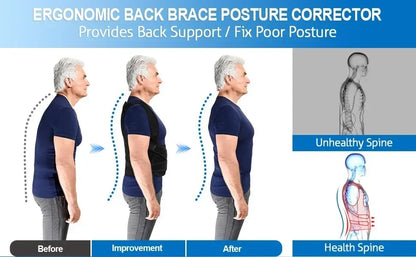 Posture Corrector Back Orthopedic Straps for Men and Women Fully Adjustable Spinal Brace Comfortable Effective Upper Back Brace