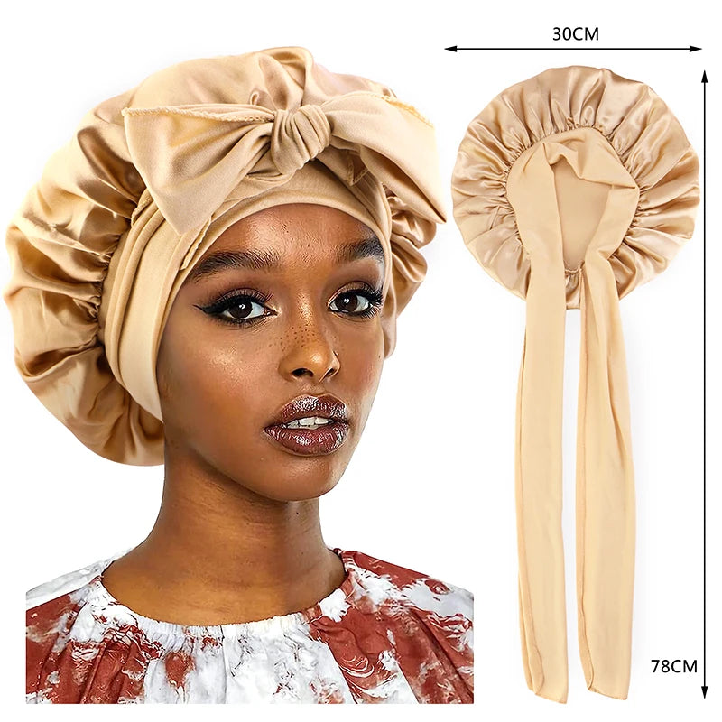 Bonnet de Nuit en Satin pour Femme – Confort et Soin des Cheveux