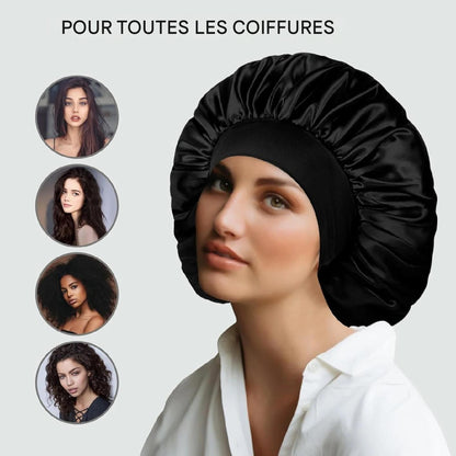 Bonnet Femme en Soie Douce - Lot de 3 Chapeaux Élastiques pour Cheveux Bouclés ou Lisses