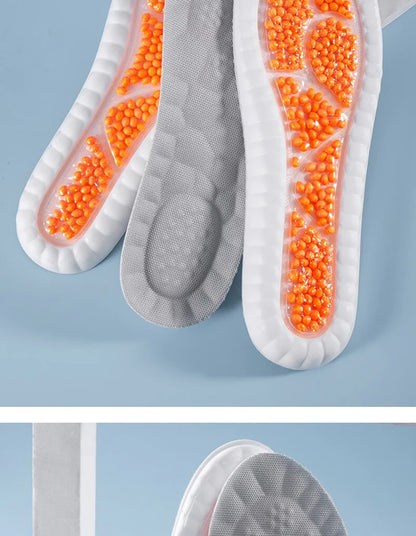 New Sport Insoles For Shoes High Elasticity Triple Shock Absorbing Sole Pad PU Memory Foam Air-cushion Super Soft Sneakers Soles