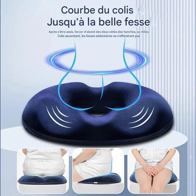 Coussin Orthopédique en Mousse à Mémoire – Soulagement du Coccyx et des Hémorroïdes