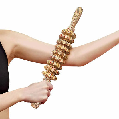 Rouleaux Massager en Bois - Outil de Massage Manuel Anti-Cellulite et Soulagement des Douleurs Musculaires