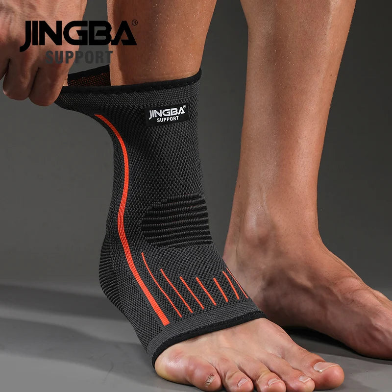 JINGBA SUPPORT 1 PCS 3D Compression Nylon Strap Belt Ankle Protector Football Ankle Support Basketball Ankle Brace Protective