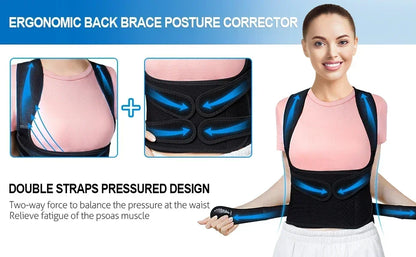 Posture Corrector Back Orthopedic Straps for Men and Women Fully Adjustable Spinal Brace Comfortable Effective Upper Back Brace