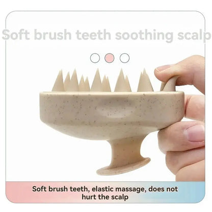 Silicone Hair Wash Brush Wheat Straw Silicone Hair Wash Brush Head Brush Scalp Stop Itch Scratching Comb Hairdressing Set