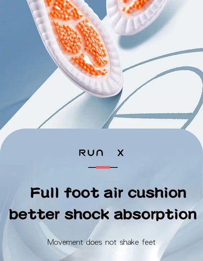 New Sport Insoles For Shoes High Elasticity Triple Shock Absorbing Sole Pad PU Memory Foam Air-cushion Super Soft Sneakers Soles