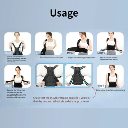 Posture Corrector Back Orthopedic Straps for Men and Women Fully Adjustable Spinal Brace Comfortable Effective Upper Back Brace