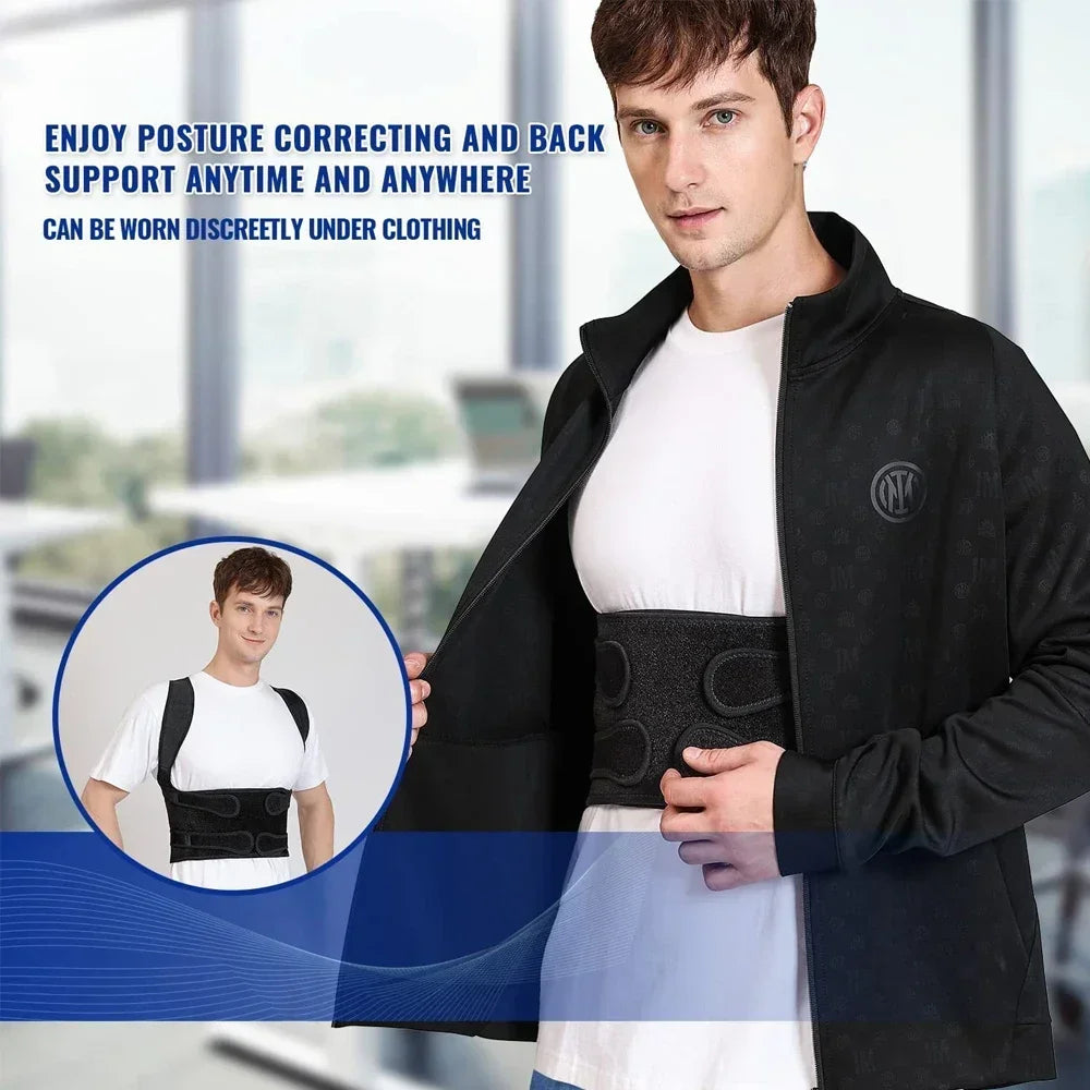 Posture Corrector Back Orthopedic Straps for Men and Women Fully Adjustable Spinal Brace Comfortable Effective Upper Back Brace