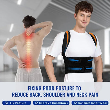 Posture Corrector Back Orthopedic Straps for Men and Women Fully Adjustable Spinal Brace Comfortable Effective Upper Back Brace