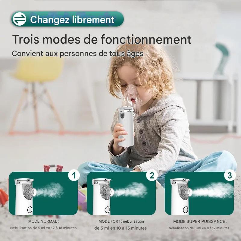 Nébuliseur Portatif Silencieux - Santé Respiratoire pour Enfants et Adultes