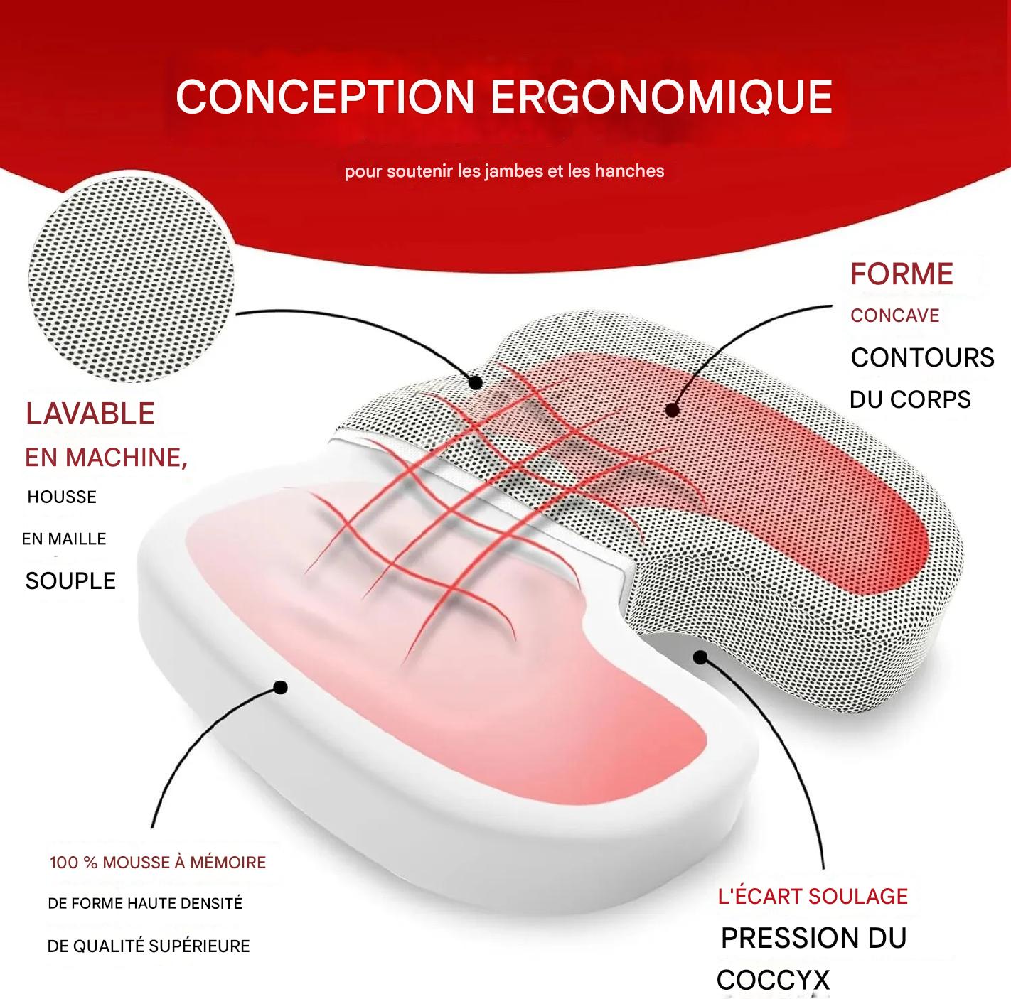 Coussin Ergonomique en Mousse Mémoire - Confort et Support Optimal