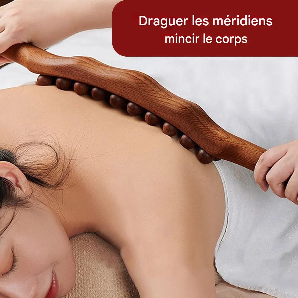 Outil de Massage à Gratter en Bois de Hêtre - Relaxation et Thérapie