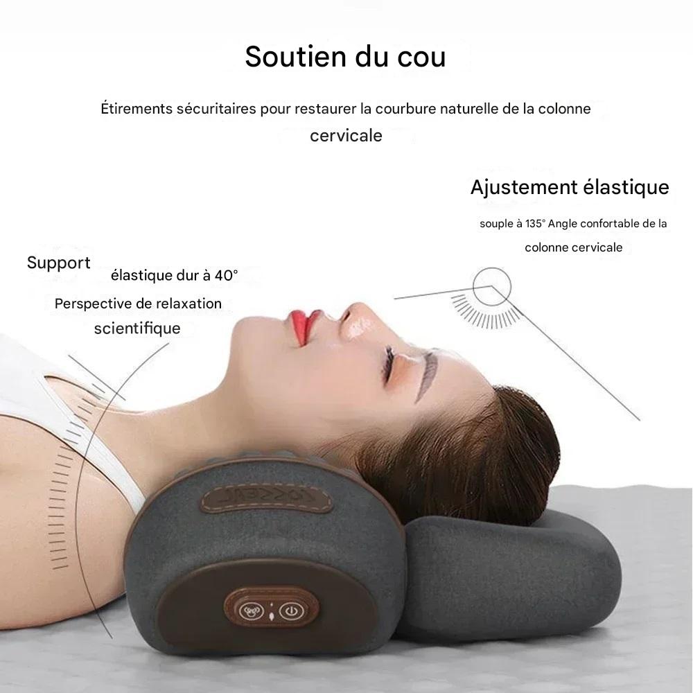 Oreiller Massant Électrique - Massage Cervical, Vibration et Compression Chauffante