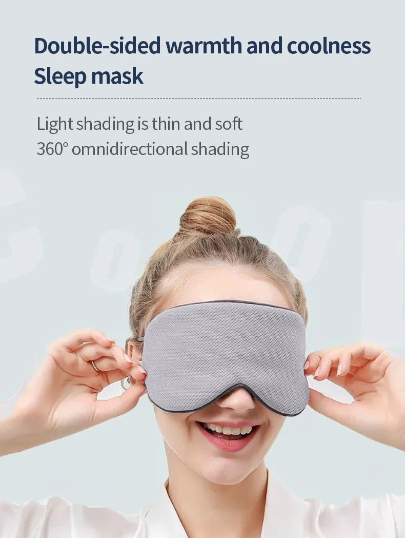 Sleeping Eye Mask Korean Style Ice Silk Warm And Cool Dual Use Adjustable Travel Light Blocking Breathable Eye Mask