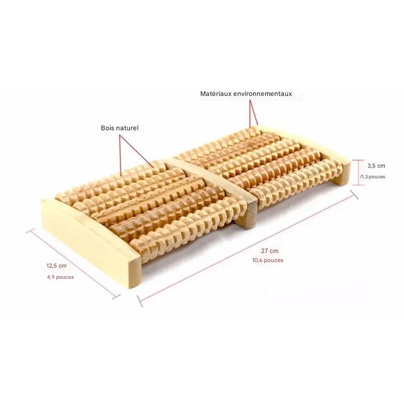 Rouleau de Massage en Bois pour Pieds – Relaxation et Soulagement des Douleurs