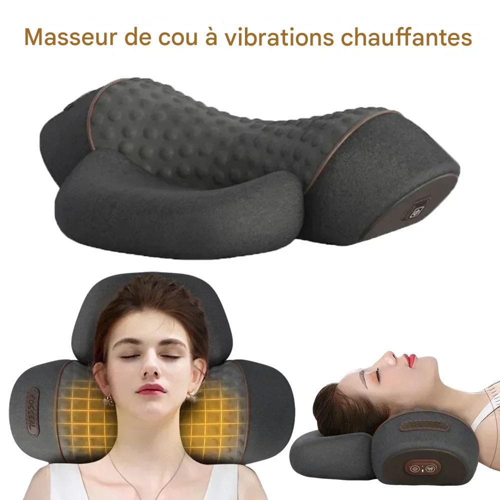 Oreiller Massant Électrique - Massage Cervical, Vibration et Compression Chauffante