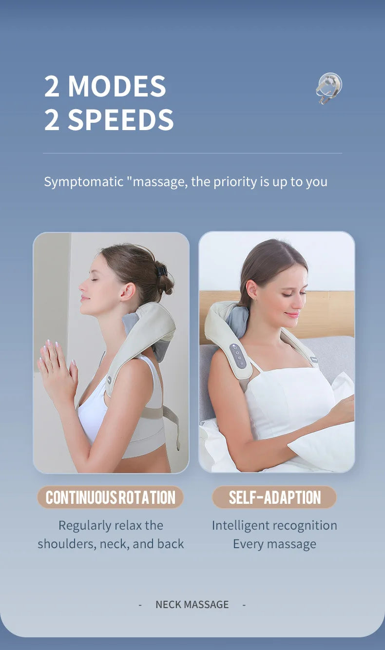 Foreverlily 26W Neck And Shoulder Massager Wireless Shoulder And Back Kneading Massage Shawl Trapezius Neck Cervical masajeador