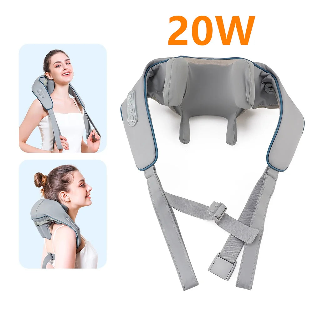 Foreverlily 26W Neck And Shoulder Massager Wireless Shoulder And Back Kneading Massage Shawl Trapezius Neck Cervical masajeador