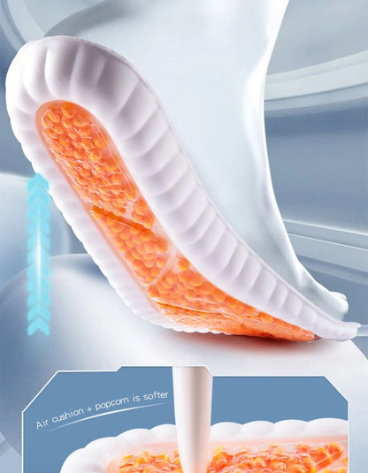 New Sport Insoles For Shoes High Elasticity Triple Shock Absorbing Sole Pad PU Memory Foam Air-cushion Super Soft Sneakers Soles