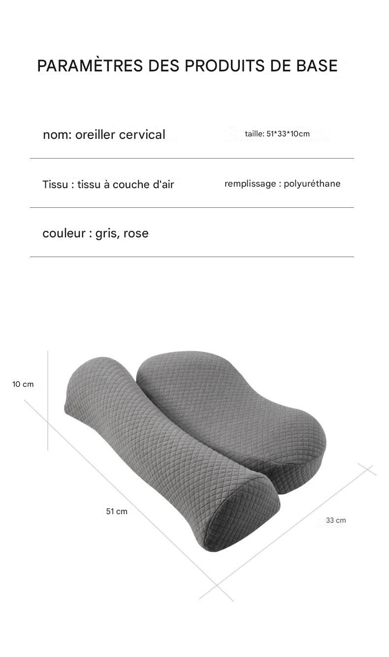 Oreiller Cervical en Mousse à Mémoire - Ergonomique et Orthopédique