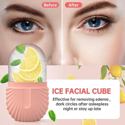 Ice Face Roller Ice Cube Beauty Massage Silicone Ice Mold For Eye Puffiness Ice Facial Roller Shrink Pores