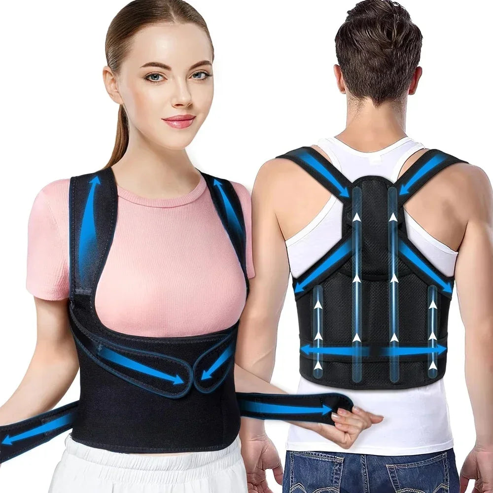 Posture Corrector Back Orthopedic Straps for Men and Women Fully Adjustable Spinal Brace Comfortable Effective Upper Back Brace