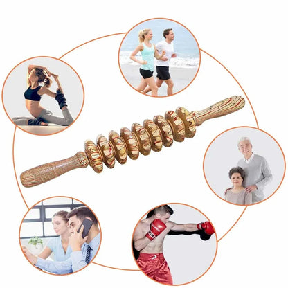 Rouleaux Massager en Bois - Outil de Massage Manuel Anti-Cellulite et Soulagement des Douleurs Musculaires