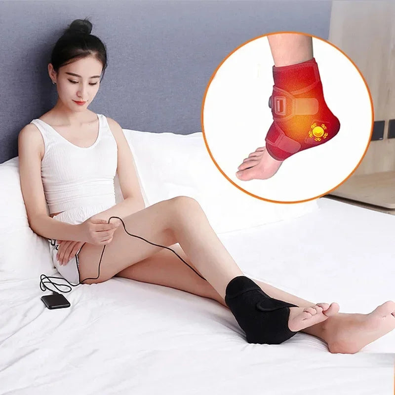 Foot Massager Hot Compress Vibration Massage SBR Diving Material USB Foot and Ankle Joint Hot Compress Protection