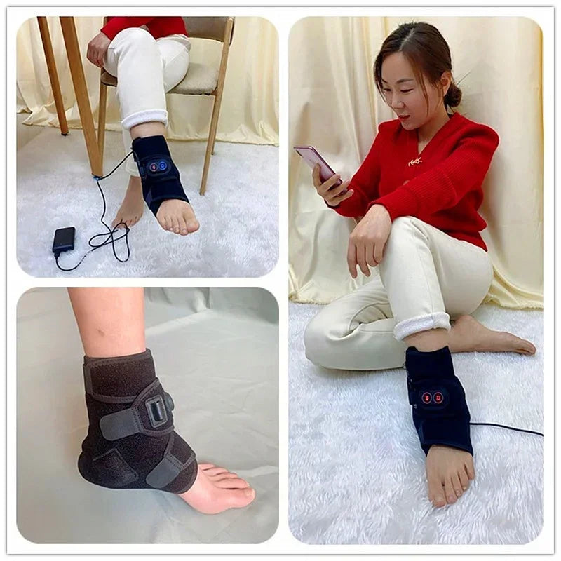 Foot Massager Hot Compress Vibration Massage SBR Diving Material USB Foot and Ankle Joint Hot Compress Protection