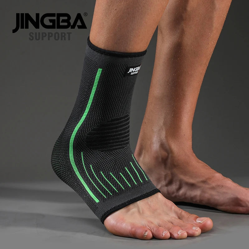 JINGBA SUPPORT 1 PCS 3D Compression Nylon Strap Belt Ankle Protector Football Ankle Support Basketball Ankle Brace Protective