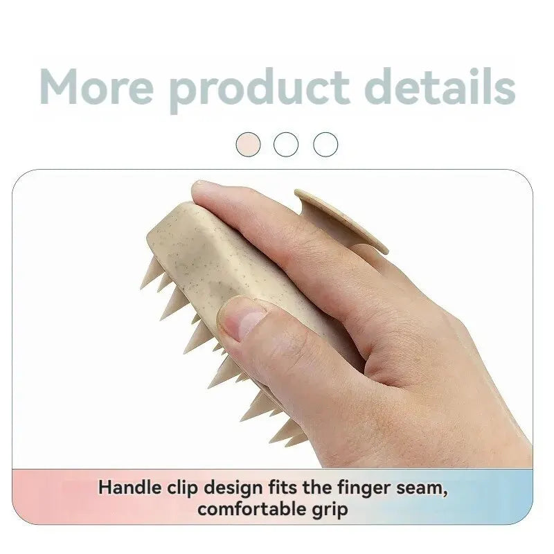 Silicone Hair Wash Brush Wheat Straw Silicone Hair Wash Brush Head Brush Scalp Stop Itch Scratching Comb Hairdressing Set