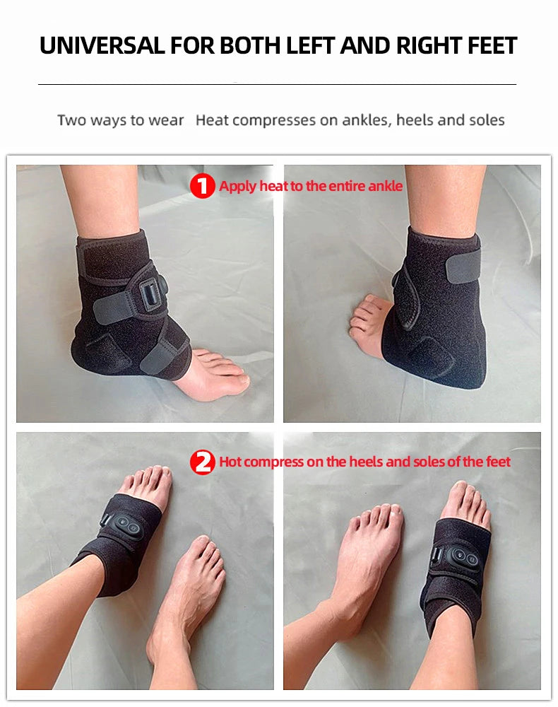 Foot Massager Hot Compress Vibration Massage SBR Diving Material USB Foot and Ankle Joint Hot Compress Protection