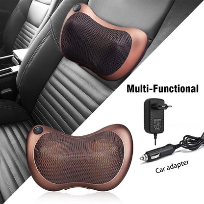 Head Massager Car Home Cervical Shiatsu Massage Neck Back Waist Body Electric Multifunctional Massage Pillow for Chair Car