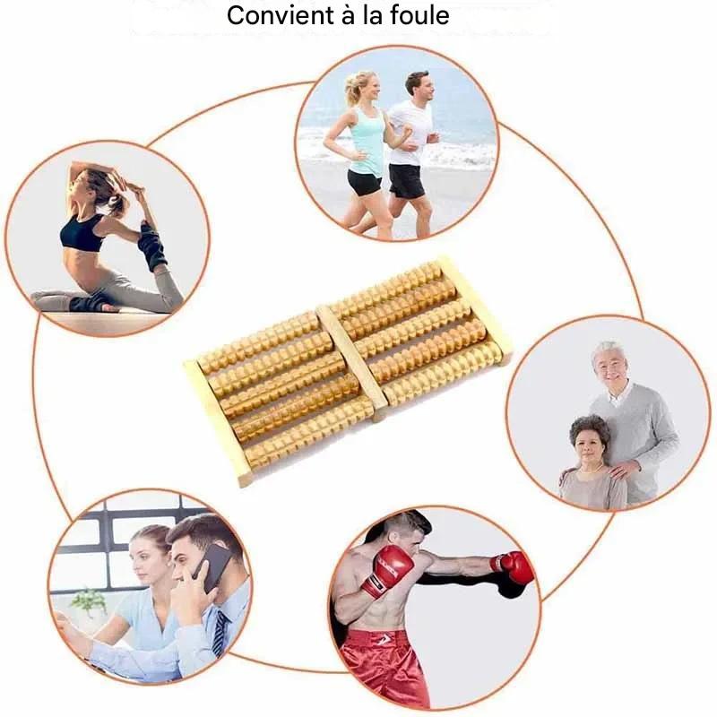 Rouleau de Massage en Bois pour Pieds – Relaxation et Soulagement des Douleurs