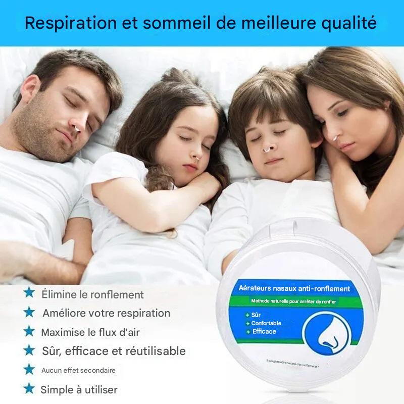 Dispositif Anti-Ronflement et Clip Nasal - 4pcs pour Respiration Facile et Amélioration du Sommeil