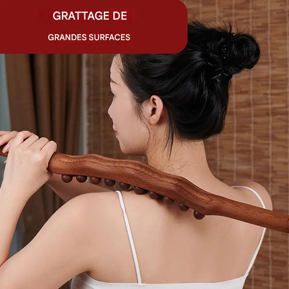 Outil de Massage à Gratter en Bois de Hêtre - Relaxation et Thérapie