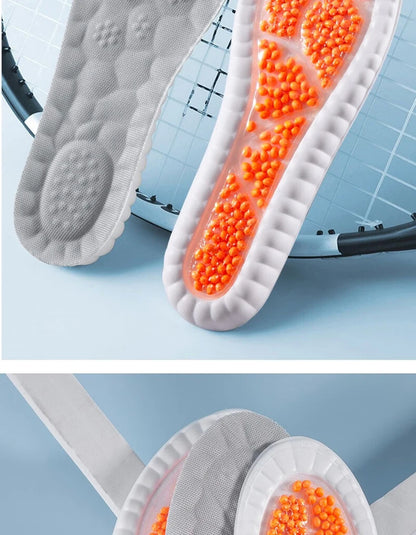 New Sport Insoles For Shoes High Elasticity Triple Shock Absorbing Sole Pad PU Memory Foam Air-cushion Super Soft Sneakers Soles